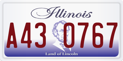 IL license plate A430767