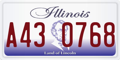 IL license plate A430768