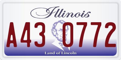 IL license plate A430772