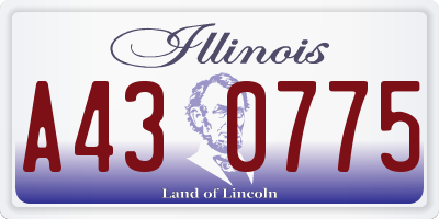 IL license plate A430775