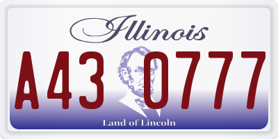 IL license plate A430777