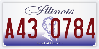 IL license plate A430784