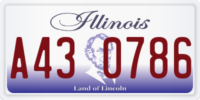 IL license plate A430786