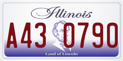 IL license plate A430790