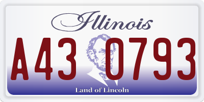 IL license plate A430793