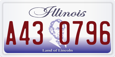 IL license plate A430796
