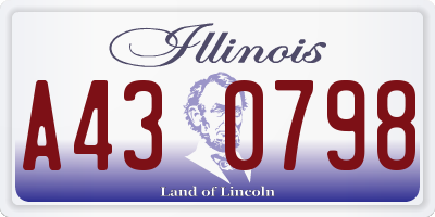 IL license plate A430798