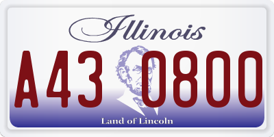 IL license plate A430800