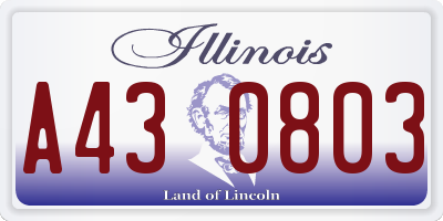 IL license plate A430803