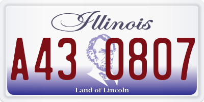 IL license plate A430807