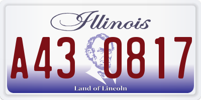 IL license plate A430817