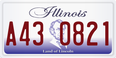 IL license plate A430821