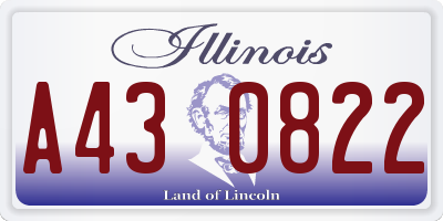 IL license plate A430822