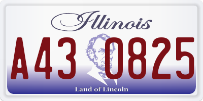 IL license plate A430825