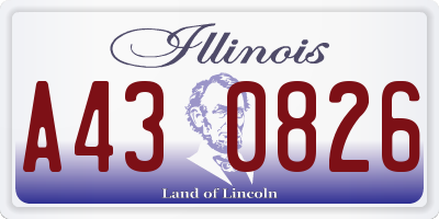 IL license plate A430826