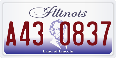 IL license plate A430837