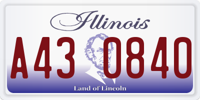IL license plate A430840