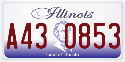 IL license plate A430853