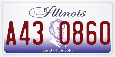 IL license plate A430860