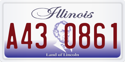 IL license plate A430861