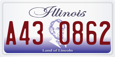 IL license plate A430862