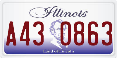 IL license plate A430863