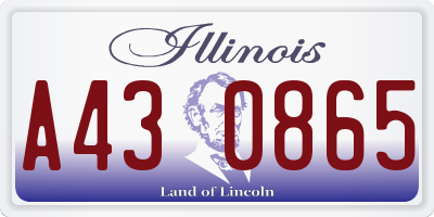 IL license plate A430865