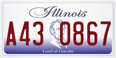 IL license plate A430867