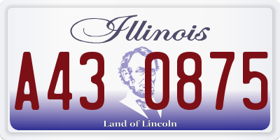 IL license plate A430875