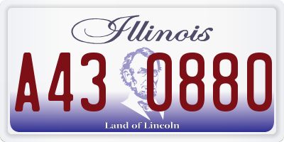 IL license plate A430880