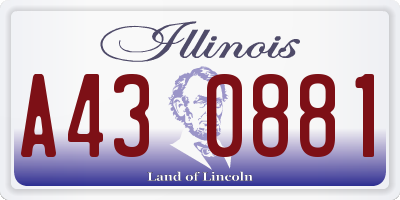 IL license plate A430881
