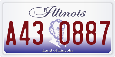 IL license plate A430887