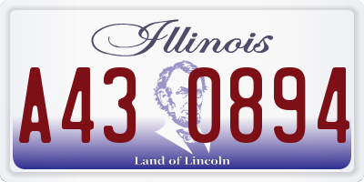 IL license plate A430894