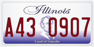 IL license plate A430907