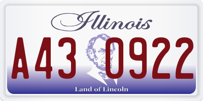 IL license plate A430922