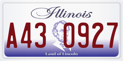 IL license plate A430927