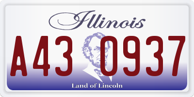 IL license plate A430937