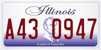 IL license plate A430947