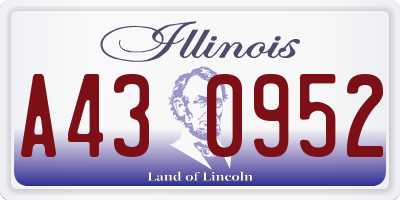 IL license plate A430952
