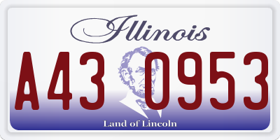 IL license plate A430953