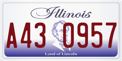 IL license plate A430957