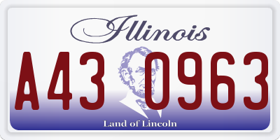 IL license plate A430963