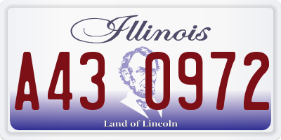 IL license plate A430972