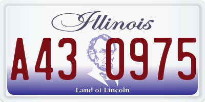IL license plate A430975