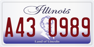 IL license plate A430989