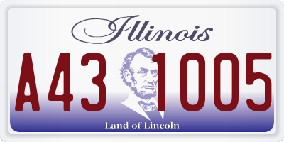 IL license plate A431005