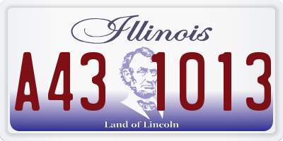 IL license plate A431013