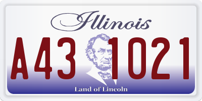 IL license plate A431021