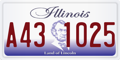 IL license plate A431025