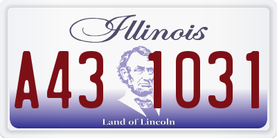 IL license plate A431031